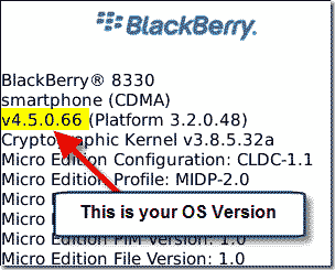 find blackberry os version