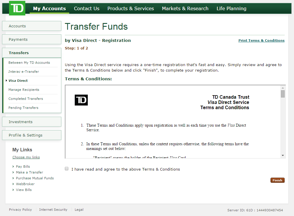 Visa Direct: Send Money Online | TD Canada Trust
