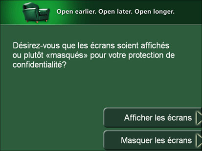 GAB - Écran des options d'affichage