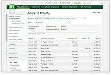 banking easyweb account activity td accounts canada trust cheque tdcanadatrust internet manage transfer