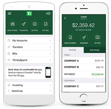 The TD app can help you better manage your money