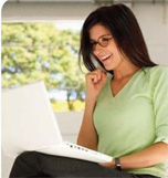 Image of a woman shopping online with Shop My Axs
