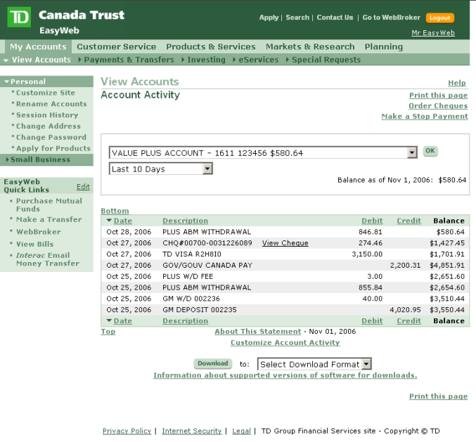 Easyweb Tour Personal Banking View Cheque - 